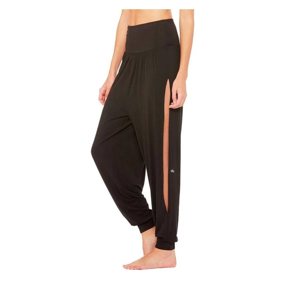 Alo Yoga Intention Side Split Slit Yoga Pants Black Size Medium